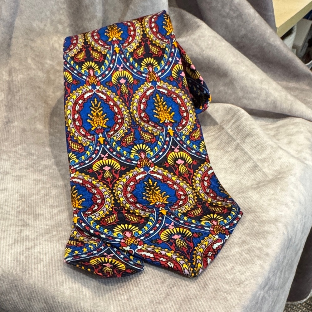 Rush Limbaugh Colorful Paisley-Style Silk Tie - Bold‎ Blue, Red & Yellow